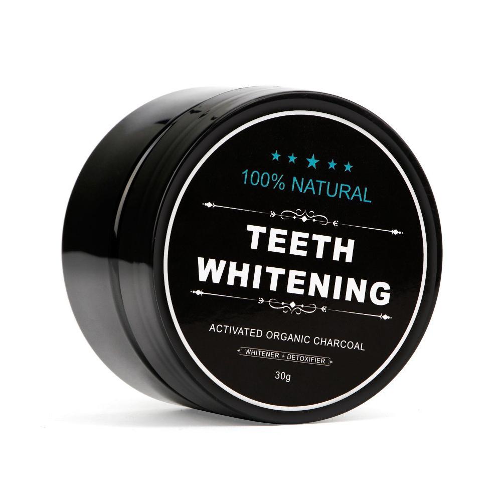 Teeth Whitening Activated Organic Charcoal - 歯のホワイトニングパウダー 天然オーガニック活性竹炭 黄ばみ歯のクリーニング フレッシュブレス歯磨き粉 毎日の使用に