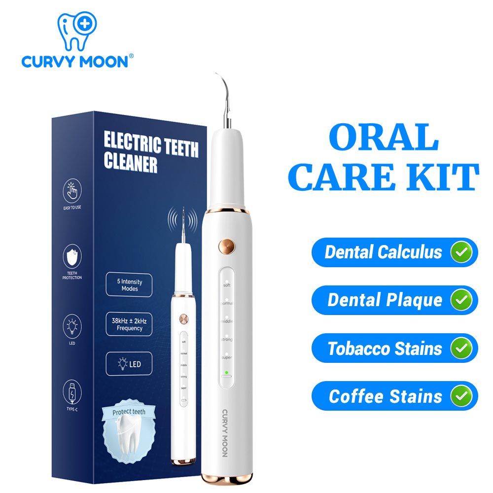 Teeth Whitening Uv - CURVY MOON T4 ポータブル超音波電動歯ブラシプロフェッショナル歯垢除去歯の汚れ除去クリーニングツール