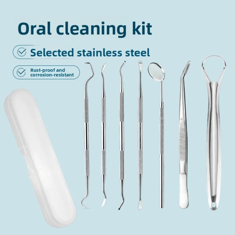 Teeth Whitening Machine Professional - 3/4/5/6/7個入り歯石除去ツール、プロ仕様ステンレス鋼歯石除去ツール、歯間クリーナー、歯垢除去スクラパー、デンタルキット