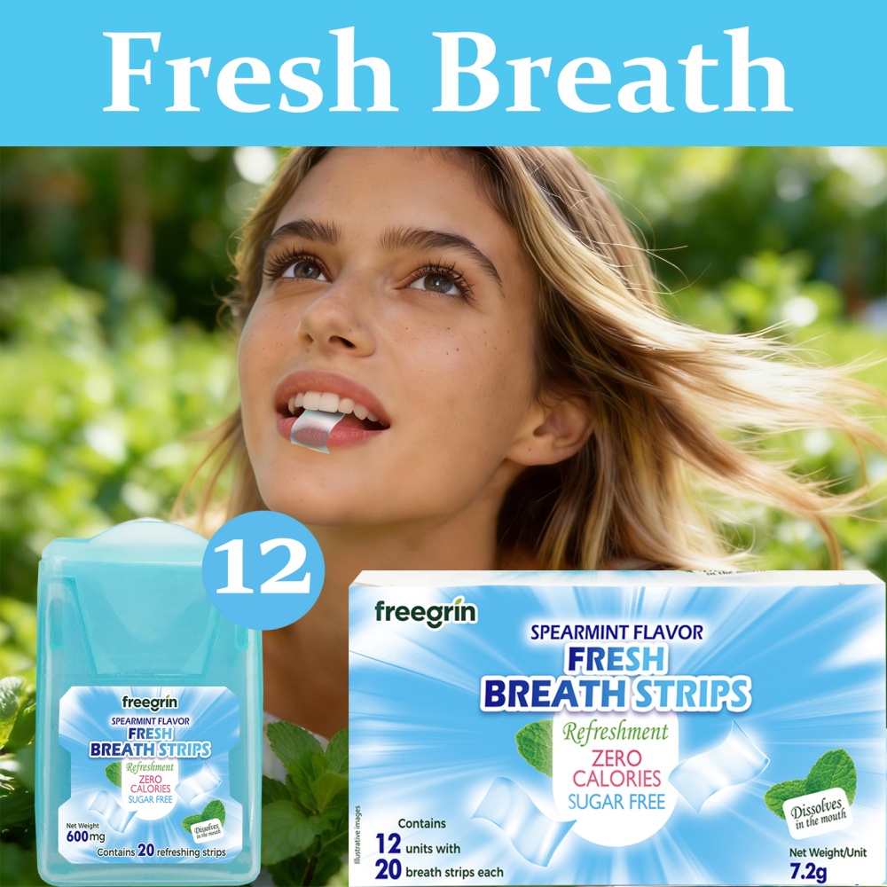 Teeth Whitening In Office - フリーグリン スペアミント風味 フレッシュブレスストリップス 携帯用ストリップス キッシングマウス フレッシュブレス錠剤