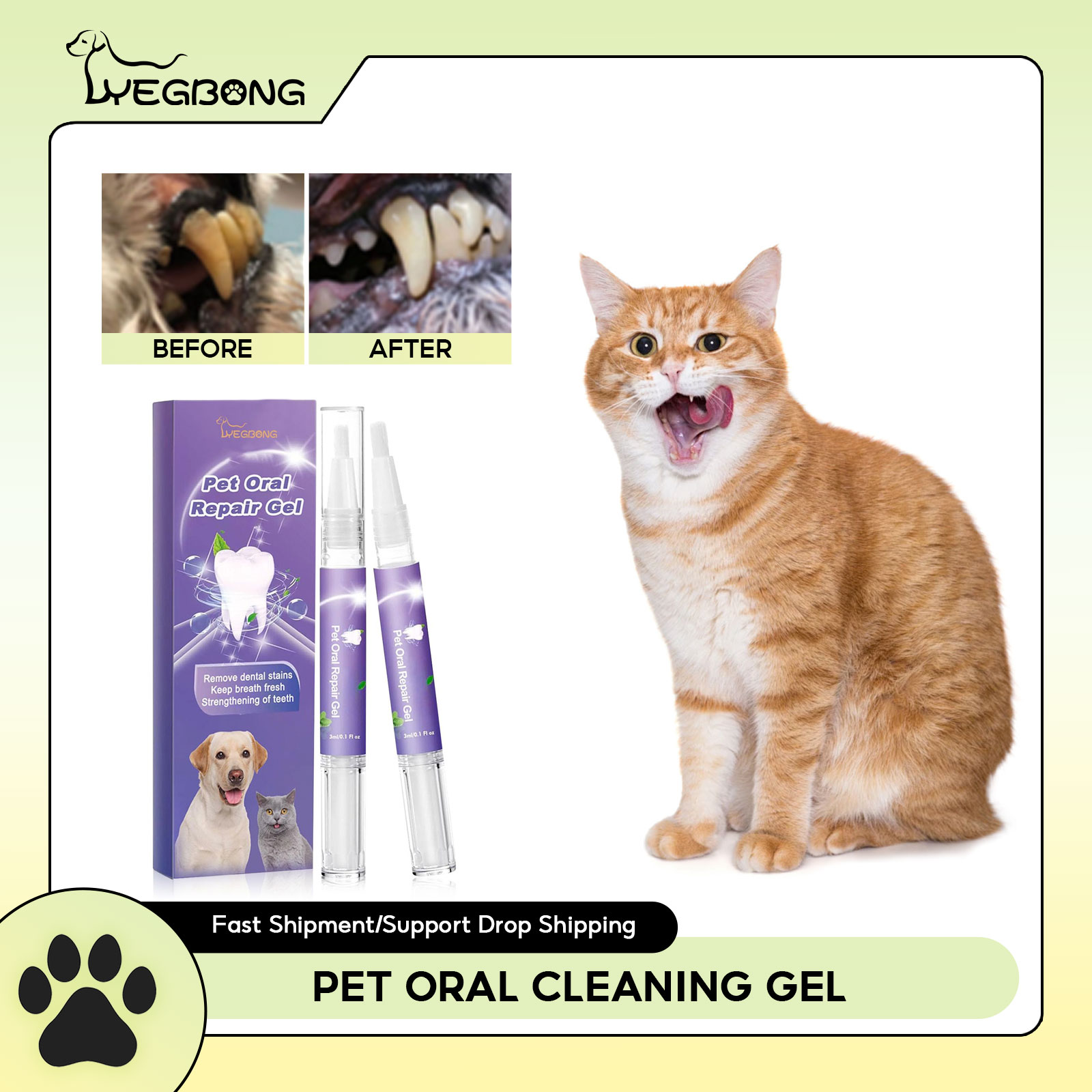 Teeth Whitening Cream - ペット口腔修復ジェル子犬歯石除去消臭剤白くする猫犬歯ステインリムーバーガムケアペットの歯のクリーニングジェル