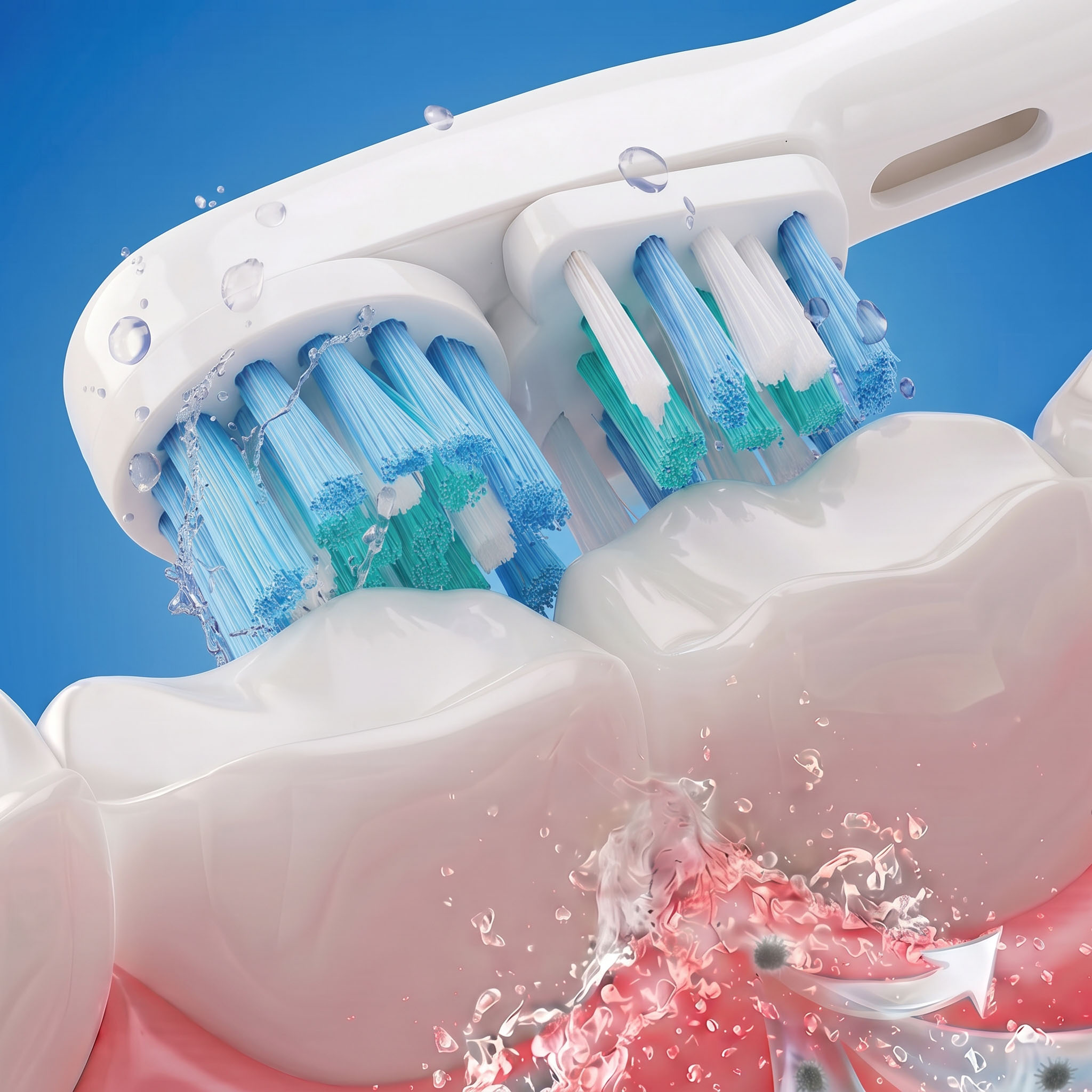 Teeth Whitening Machine Professional - 4/8/12/16個入り交換用ブラシヘッド オーラルデュアルクリーンフィットプロ 1000 2000 3000 4/5/6/7