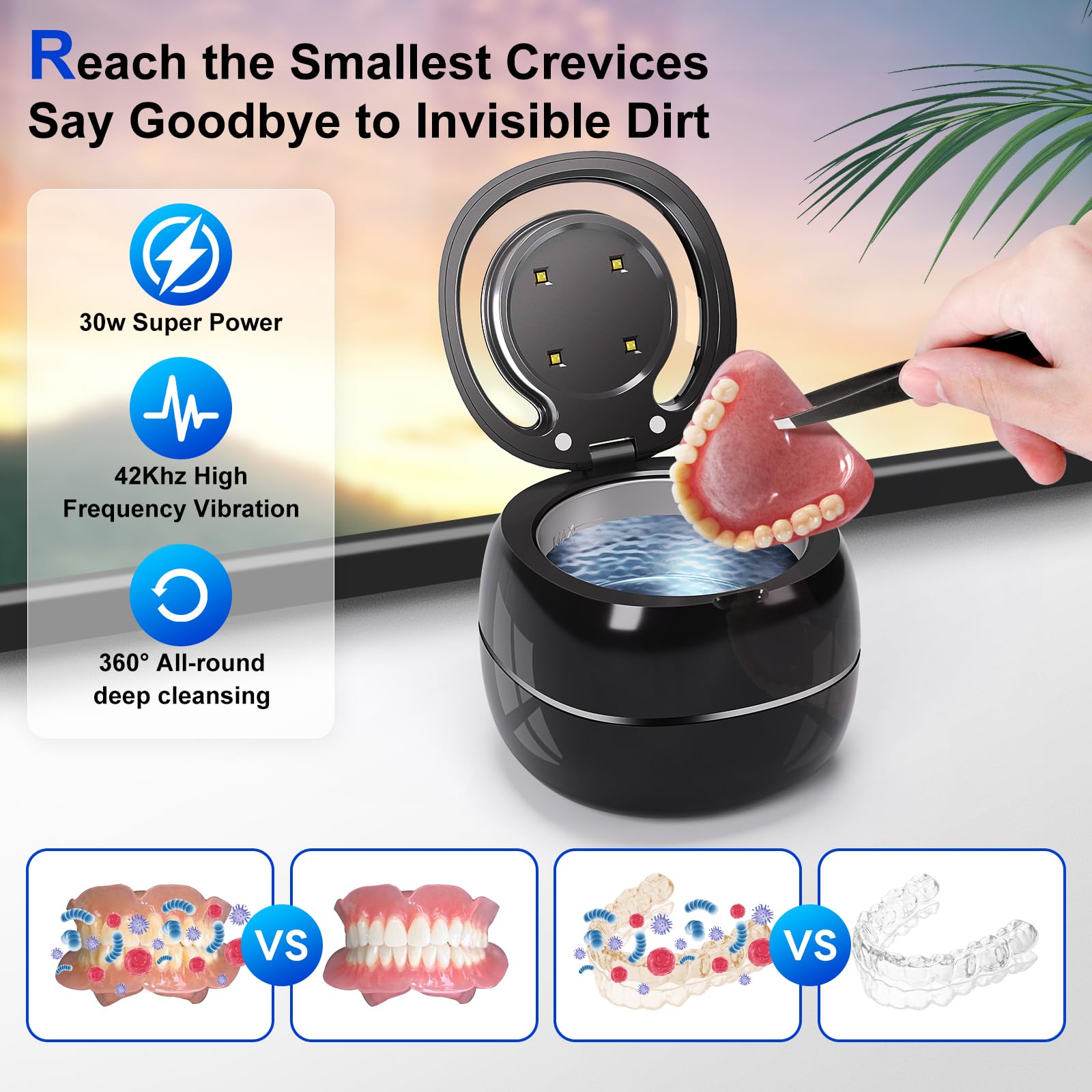 HOMEFISH リテーナー・入れ歯・ジュエリー洗浄機 ミニ - Teeth Whitening Uv のレビューと価格