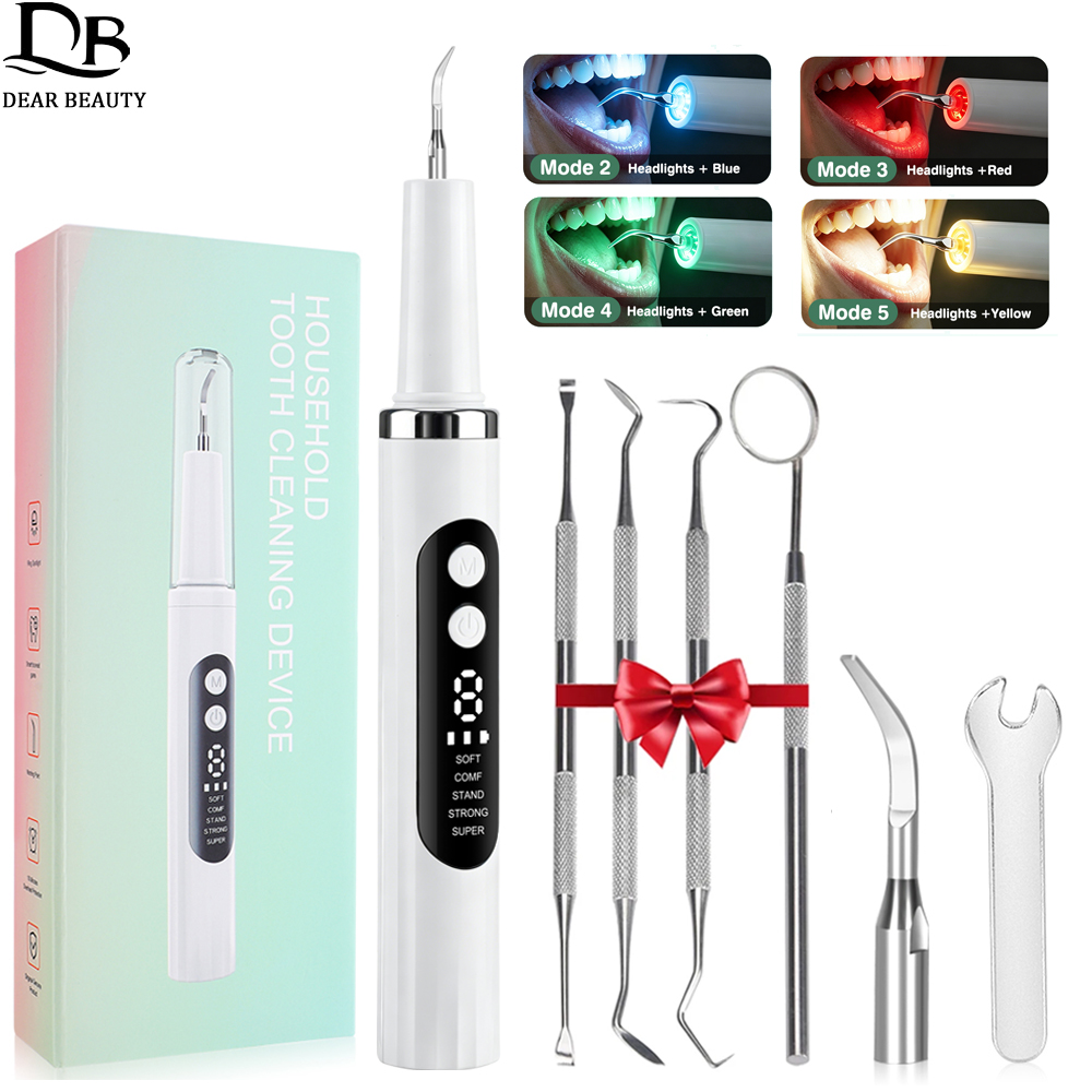 電動歯クリーナー超音波歯科スケーラー 5 LED ライト付き - Teeth Whitening Uv のレビューと価格