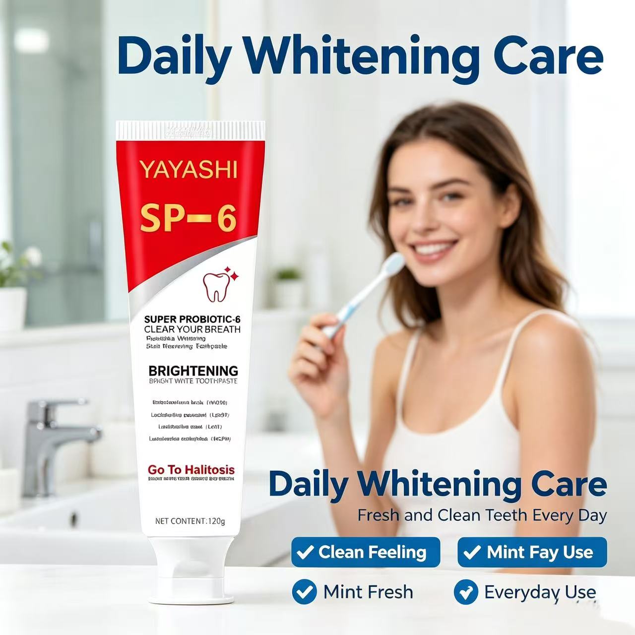 SP-6プロバイオティクス歯磨き粉 ブライトニングミント フ - Teeth Whitening Cream のレビューと価格