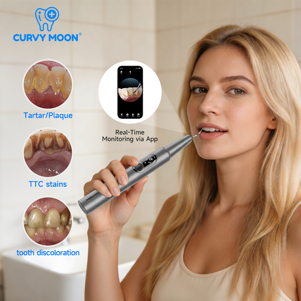 CURVY MOON 可視電気超音波歯クリーナー カメラ付き - Teeth Whitening Products のレビューと価格