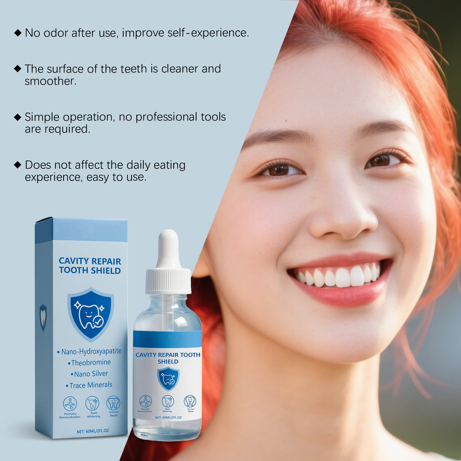 虫歯修復歯磨き美容液 穏やかなデンタルケア液 歯の美白エッセ - Teeth Whitening Essence のレビューと価格