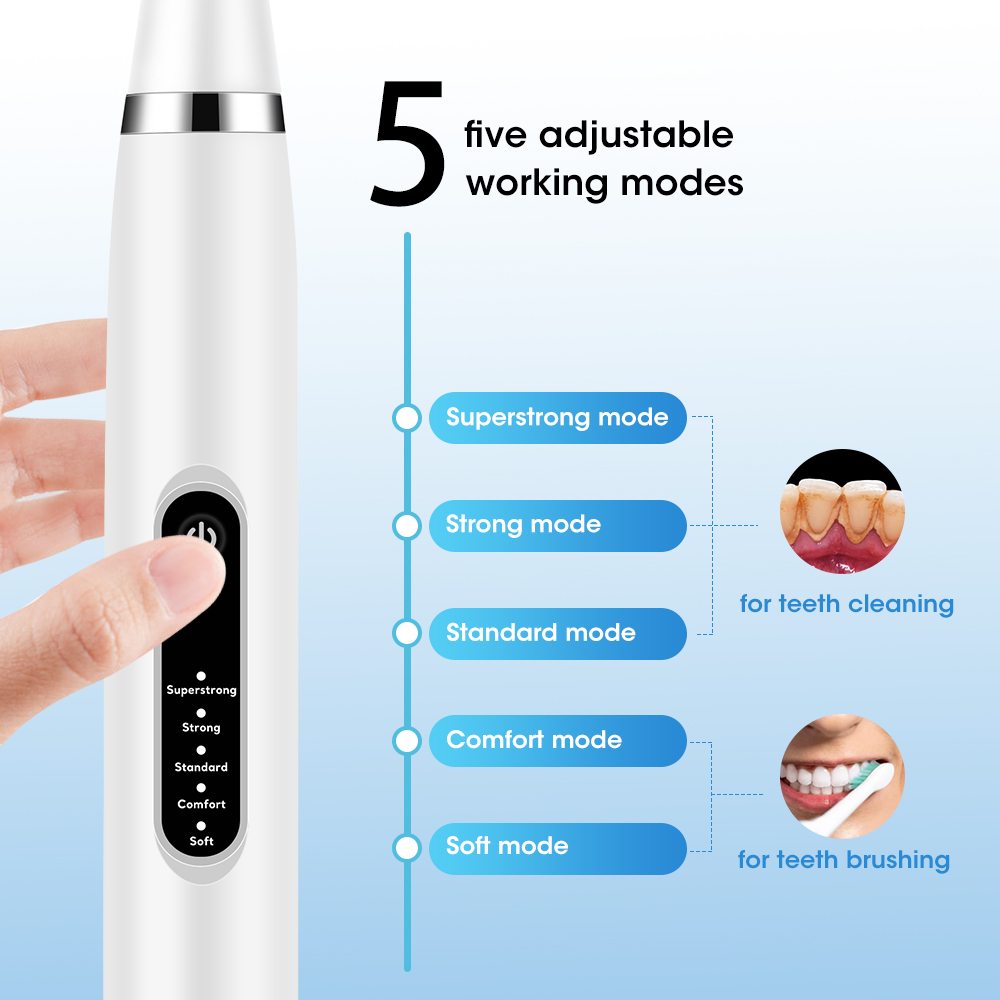 電気音波歯科歯石スケーラー 5 モード口腔歯歯石除去プラーク - Teeth Whitening Uv のレビューと価格